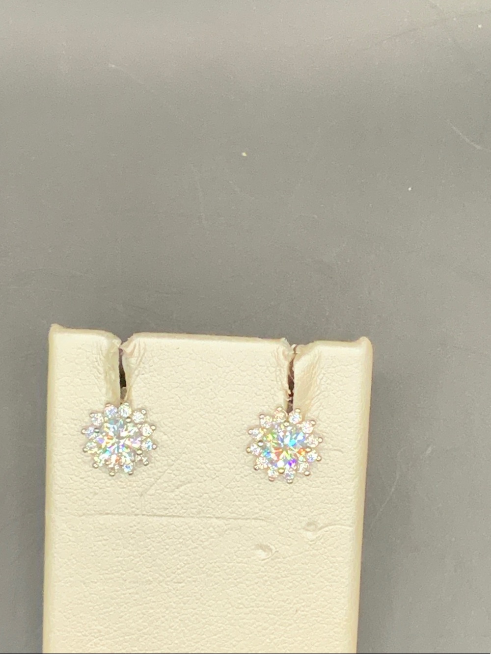 Sparkling White Crystal Snowflake Stud Earrings